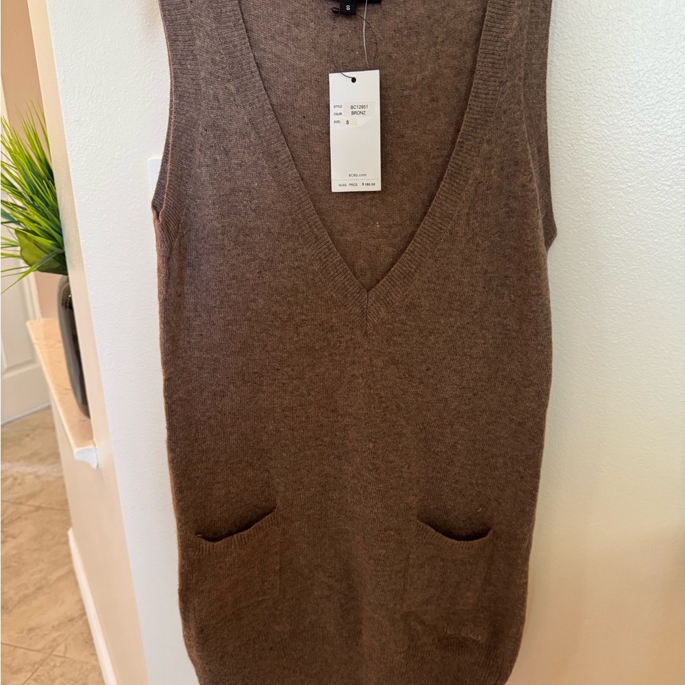 BCBG Bronze/Brown sweater Mini Dress New with tags